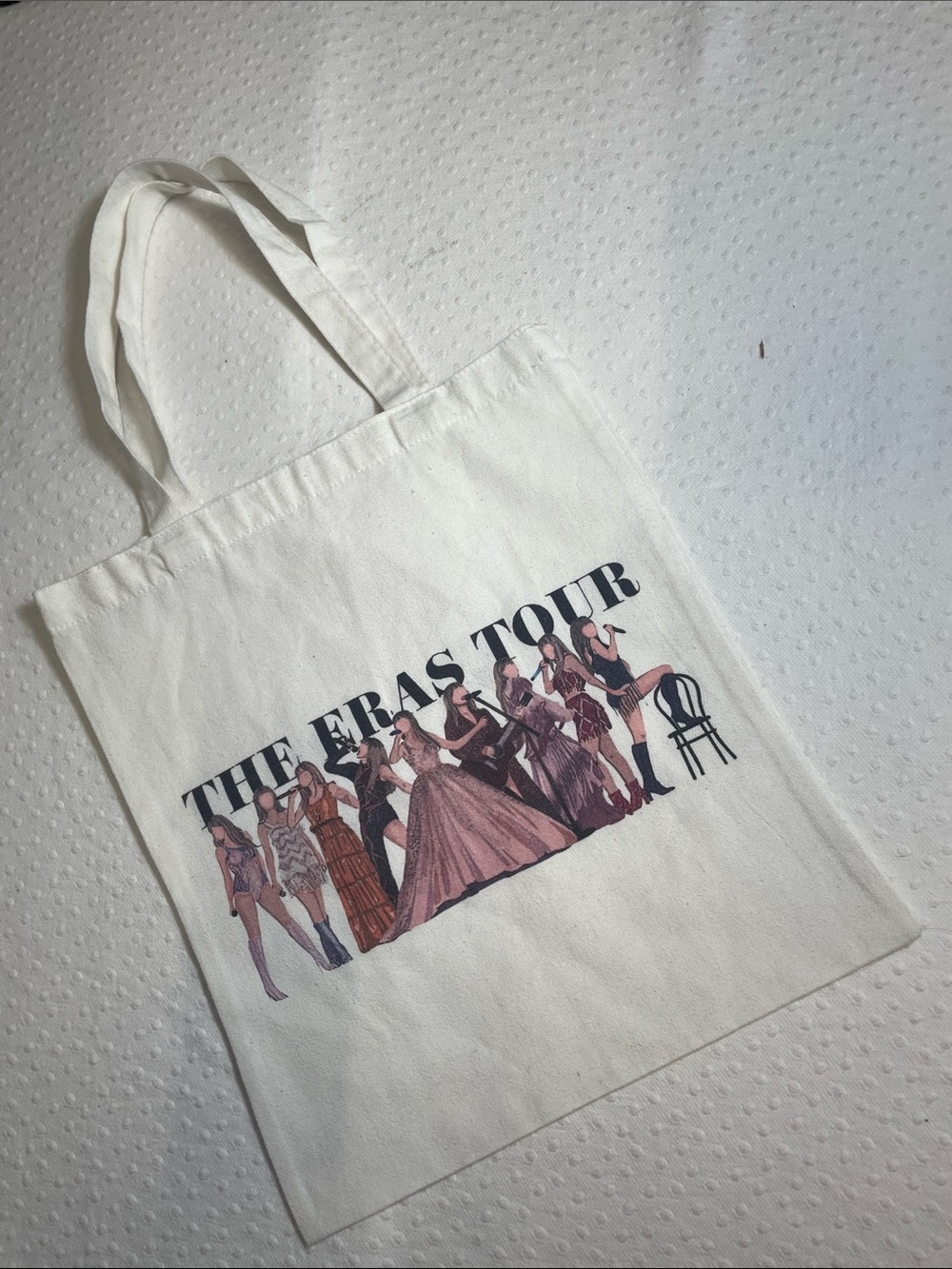Canvas Tote Bag with The ERAS TOUR graphics 15x13.5